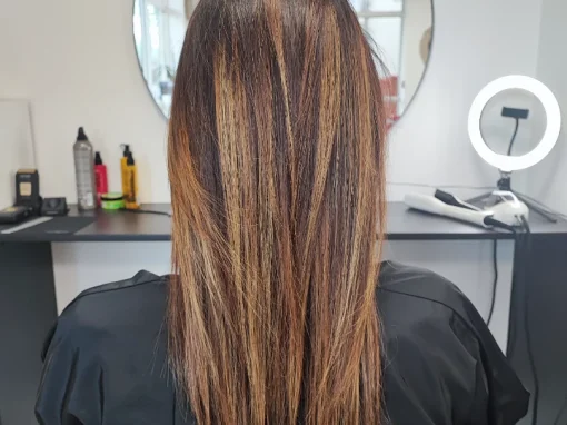 produit-capillaire-matrix-loreal-bea-1ventif-coiffure meches-sur-cheveux-brun-coupe-mi-long